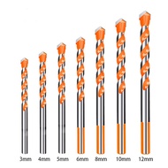 ZN7W 7pcs Orange Color Multifunctional Ceramic Wall Glass Tile Drill Bit Drill Bit Punching Work Set