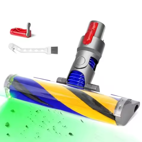 V15 Fluffy Optic Cleaner Head Compatible with Dyson V8 V10 V11 V15 Cordless Vacuum Cleaners, Soft Ro