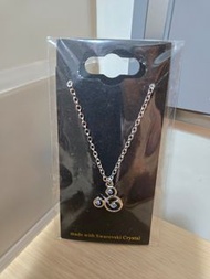 全新 Disney Mickey Mouse Blue Swarovski 銀色頸鏈