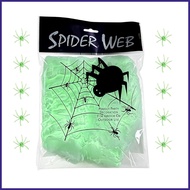 Halloween Glow Spider Web Soft Reusable Spooky Glowing Halloween Fake Spider Web for Living Room Cou