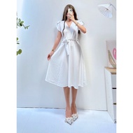 BETTINA MIDI DRESS | CHURCH DRESS | CIVIL WEDDING DRESS | FREESIZE| SMALL-XLARGE WHITE DRESS