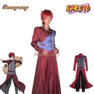 Anime Naruto Ninja Uniform For Men Gaara Cosplay Costume Gaara Outfit Set Gourd Bag Prop Halloween