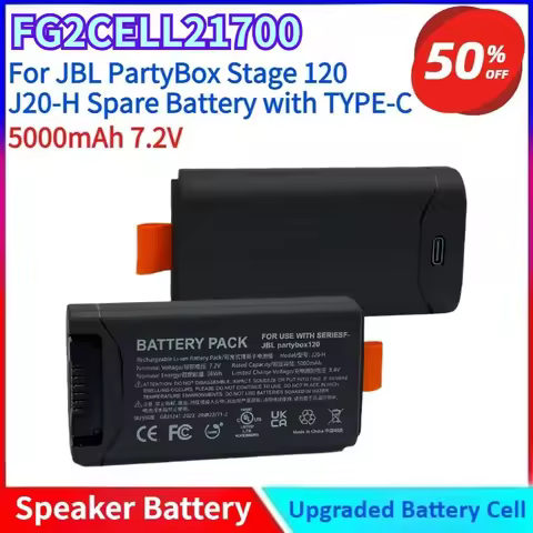 7.2V 5000mAh FG2CELL21700 Rechargeable Lithium-Ion Speaker Battery for JBL PartyBox Stage 120 J20-H 