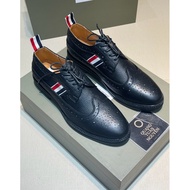 ️[Hight Quality] - Western Shoes - T.B Western Shoes Black Calf Leather Traditional Striped Flap - Q