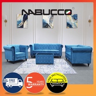 Nabucco S2271 Chesterfield Sofa with Diomand Design [Anti Scratch + Easy Clean, Marble velvet, Casa leather, Water resistance Fabric][5 Years Warranty]