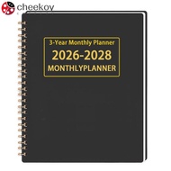 CHEEKOY Calendar Book, A4/A5 2026-2028 3 Years Monthly Planner, Portable Smooth Writing Annual Summa