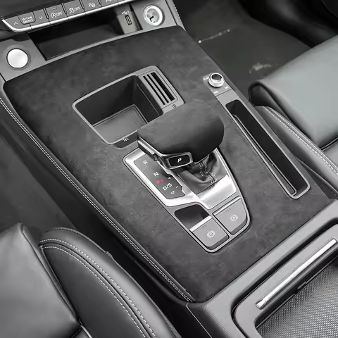 For Audi Q5L 2018-2022 Interior Accessories Suede Car Central Gearshift Panel Gear Lever Knob Decora