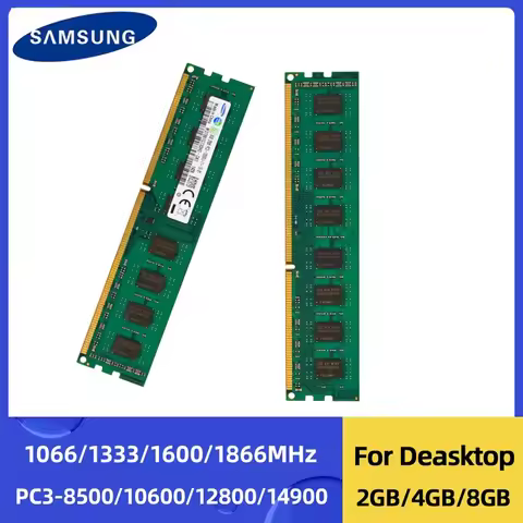 Samsung DDR3 DDR3L 8GB 4GB 2GB 1866MHz 1600MHz 1333MHz 1066MHz DIMM RAM PC3-14900 12800 1.35V 1.5V 2
