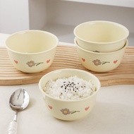 LZ009 Wisteria rice bowl 4.5 inches, white cream soup bowl with minimalist pattern