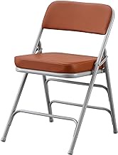 KAIHAOWIN Folding Chairs with Ultra Thick Padded Seat Foldable Chair Indoor Comfortable Metal Chairs with Soft Cushion Brown