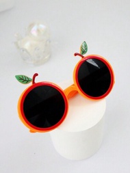 1入組水果主題太陽眼鏡,橘子形狀眼鏡,適用於海灘、游泳池和主題派對,裝飾眼鏡,攝影道具