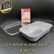 BDG MY CHEF FOIL 4363-P Aluminium Foil Tray with Clear Lid [ 5sets ± ] Segi Empat Tepat /Rectangular