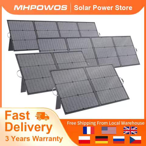 MHPOWOS 220W 110W Portable Solar Panel 220 110 Watt Foldable Solar Charger with Solar Cable 23.5% Hi