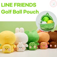 Line Friends Golf Ball Pouch Backpack Pouch Character Golf Ball Bag Brown Sally Cony Choco Leonard Bnini Selini Conini Chonini Lenini Golf Accessories