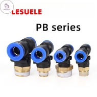 UN Lesu Pneumatic Male Thread Quick Plug Air Pipe Connector PB8-02Y Type Tee Thread Quick Connector 