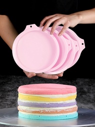 4入組矽膠蛋糕烤模,6英寸矽膠圓形蛋糕模具多層蛋糕烤模適用於烘烤