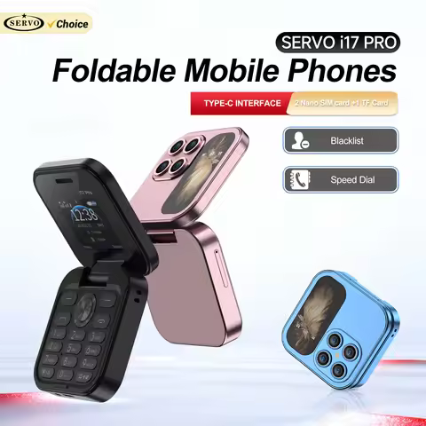 2026 NEW SERVO i17 Pro Mini Flip Mobile Phone 2 SIM Speed Dial Magic Voice Blacklist FM Radio 2G GSM