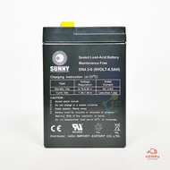 Sunny แบตเตอรี่แห้ง 6V 4.5AH รุ่น SN4.5-6  Dry Battery เหมาะ สำหรับไฟสำรองฉุกเฉิน /UPS/ ระบบเตือนภัย