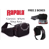 RAPALA URBAN CLASSIC FISHING SLING BAG WITH FREE 2x PLANO LURE BOX / BEG PANCING