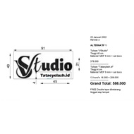 Custom Order Logo & writing Vstudio tataeyelash.id - MDF 9 mm + duco paint