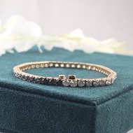 Salt and pepper round white to grey diamond Tennis Bracelet
