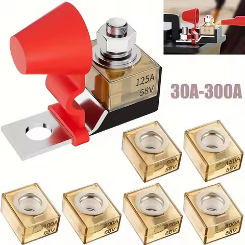 30A-300A Car Battery Terminal Fuse Mount MRBF Fuse Block Kit 58V with Single Stud 5/16" Marine Rated
