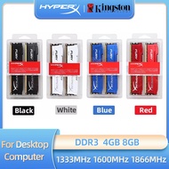 2Pcs Kit RAM (2X4GB) (2X8GB) hyperX Fury Memoria DDR3 Ram 1866 1600 1333MHZ หน่วยความจำเดสก์ท็อป16GB