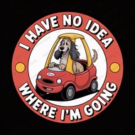 Car Stickers Magnetic Sign Glass Suction Dog i have no idea Afghan Hound