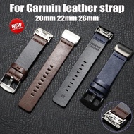 20mm 22mm 26mm Genuine Leather Watch band compatible For Garmin Fenix 7 7S 7X 6S 6X 6 Watchband Wriststrap Fenix 5S 5X 5 Fenix 3 MK1