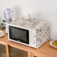 Nordic Cotton Linen Fabric Microwave Oven Cover Black Rose Anti-dust Cover Oven Cover Electric Oven 