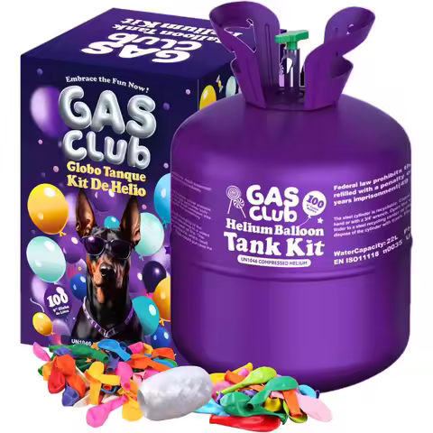 22L Helium Tank Up To 100 Latex Balloons, Helium Tank For Balloons At Home, Includes Latex Balloons 
