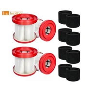 For  Cordless  Vacuum 0780-20 0880-20 Replacement Filter- Wet Dry 49-90-1900 with 4 Foam Sleeve Unit