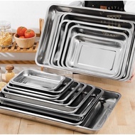 Food Tray Makapal Heavy Duty Stainless Steel Serving Tray Lagayan ng Pagkain/Kakanin Lasagna Tray