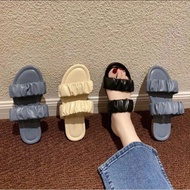 Ramadan Olliee Strap Flat Sandals with Two Wrinkles AG03 Sandal Perempuan Sandal Wanita Flat Sandal