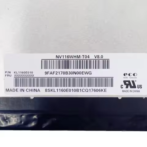 NV116WHM-T04 V8.0 Laptop LCD Display Panel Matrix Touch Screen