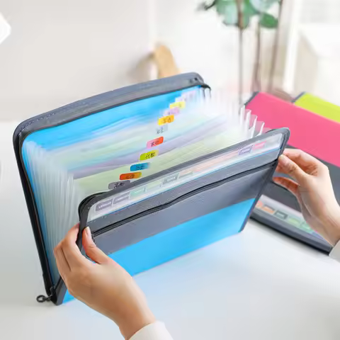 13-Layer A4 Expanding File Folder Accordion Bill Folder Lightweight Plastic Document Organizer Recei