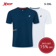 XTEP Men T Shirt Cotton Round Neck Plain T-shirt Short Sleeve