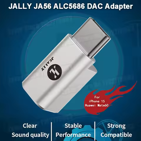 JCALLY JA56 ALC5686 DAC Type-c to 3.5mm HiFi Adaptar Amp DAC Phone Adaptar For iPhone 15 Android 384