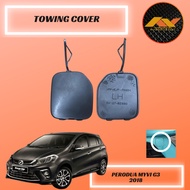 Front Bumper Depan Towing Cover Black 1Pcs Perodua Myvi Gen3 2018 Original & Oem 100% New High Quali