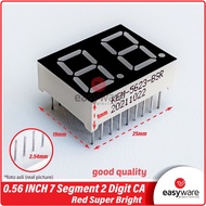 MERAH 7 Segment 2 Digit 0.56" Red CA Seven Segment 2 Digit Red