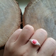 Please provide size when order- gold-plated/silver-plated ring with rhodochrosite 新款 紅紋石鍍銀 戒指