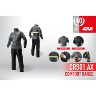 GIVI CRS01 Comfort Range Raincoat RAIN SUIT RAINSUIT (BLACK) S-6XL