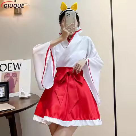 Shirakiin Ririchiyo Miko Cosplay Costume Anime Inu x Boku SS Cosplay Women Kimono Uniform Maid Outfi