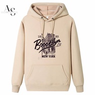 Baju Kasual Sejuk Jaket Lelaki,Extra Thick Cotton Men's Design Hoodies, Solid Color Hoodies,Sweater,