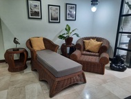 Rattan Sala Set (1pc Long Bed, 1pc Single Seater Sofa, 2pcs Side Tables, 1pc Footstool)