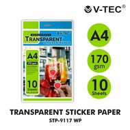 V-tec STICKER Transparent PAPER A4 170GSM/transparent STICKER PAPER