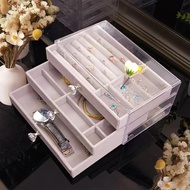 G-club Three-Layer Jewelry Box with Clear Top Multifunctional Jewelry Organizer Case for Women Girls