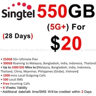 Singtel $20 | 550GB Data | 300GB Roaming | 1000 IDD | 1000 Local | Ultimate Plan | Renewal | Singtel