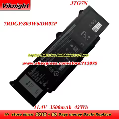 JTG7N 11.4V 3500mAh Battery 7RDGP 803W6 DR02P for Latitude 3340 3440 3540 5340 2-in-1 5440 5540 Prec