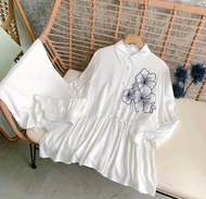 One Set Wanita Aqiera Rayon Twill || Set Lebaran Wanita kekinian Bordir Bunga Terbaru